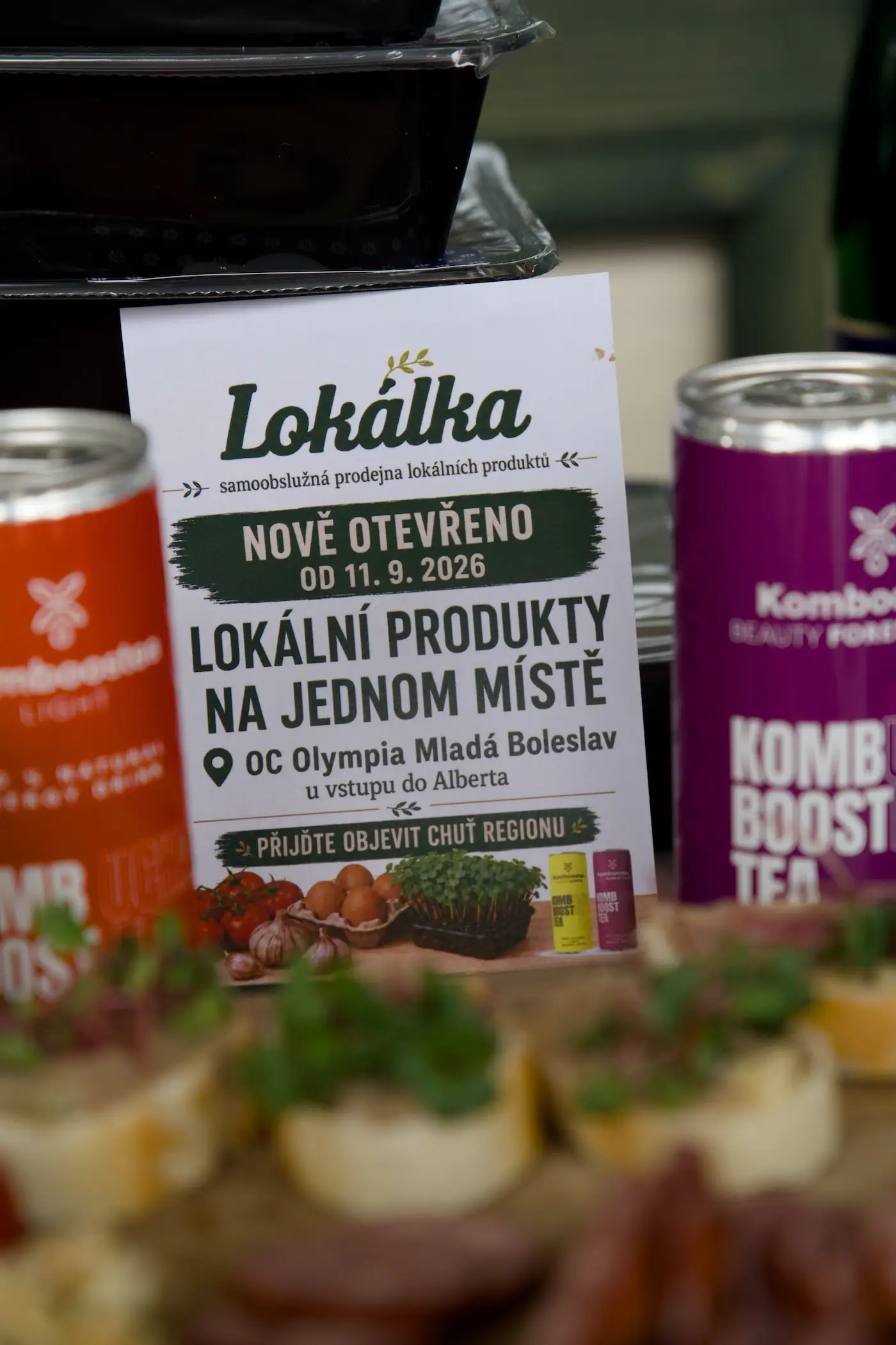 Lokální produkty při otevření prodejny